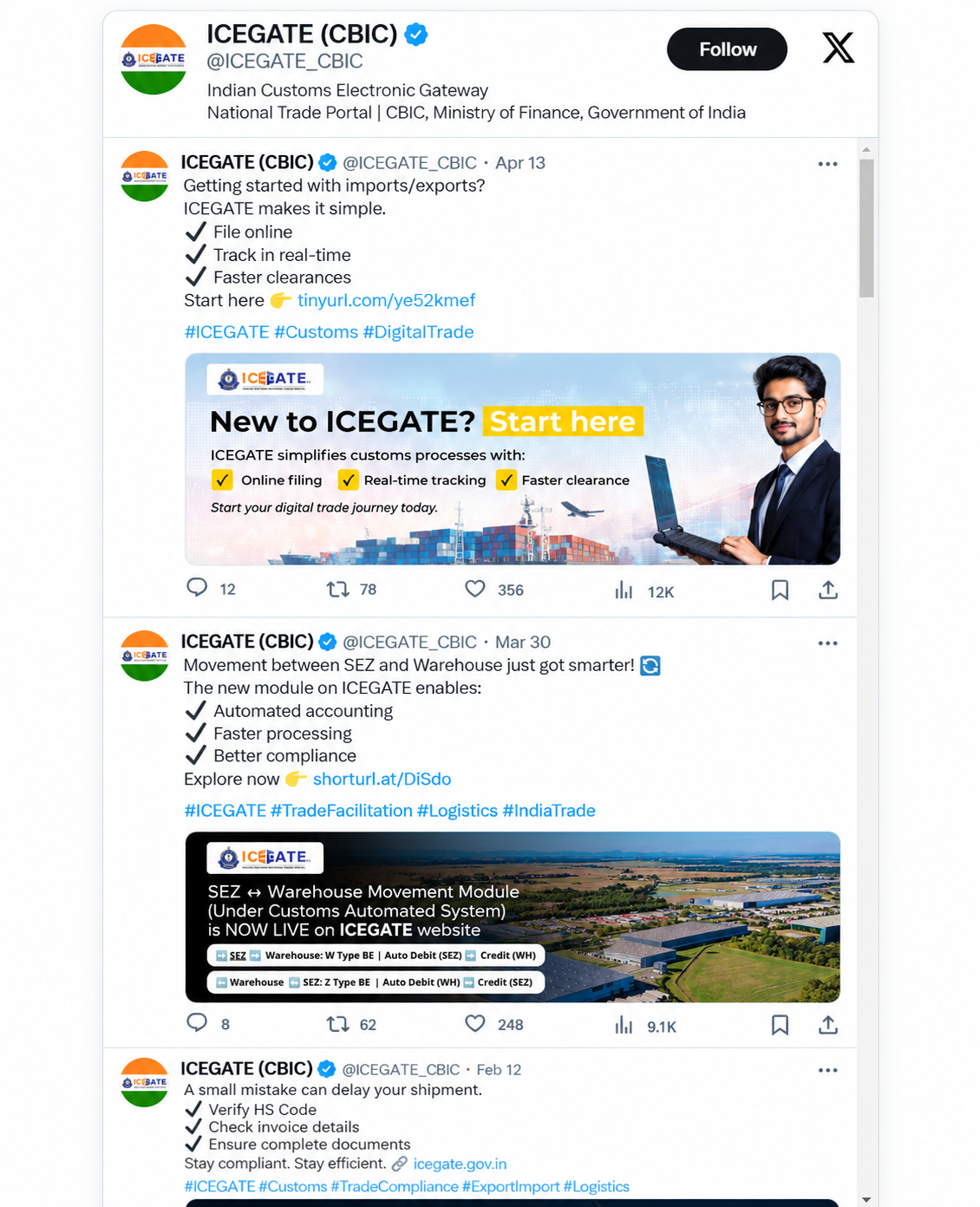 icegate twitter account link
